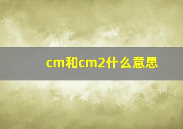 cm和cm2什么意思