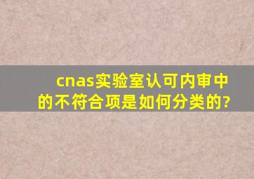 cnas实验室认可内审中的不符合项是如何分类的?