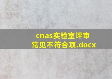 cnas实验室评审 常见不符合项.docx