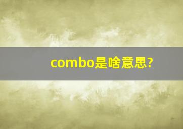 combo是啥意思?