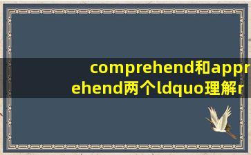 comprehend和apprehend,两个“理解”有什么区别啊?谢谢!