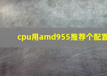 cpu用amd955推荐个配置