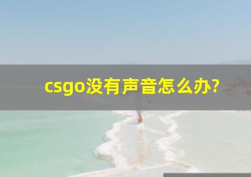 csgo没有声音怎么办?