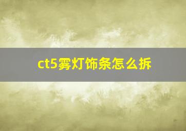 ct5雾灯饰条怎么拆