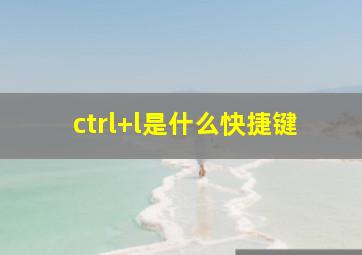 ctrl+l是什么快捷键