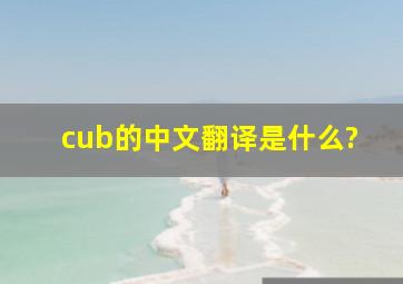 cub的中文翻译是什么?