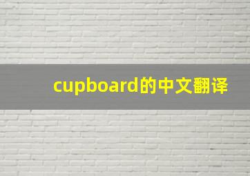 cupboard的中文翻译