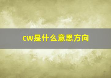 cw是什么意思方向 