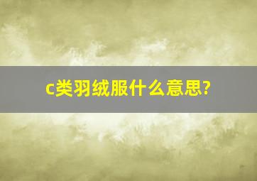 c类羽绒服什么意思?