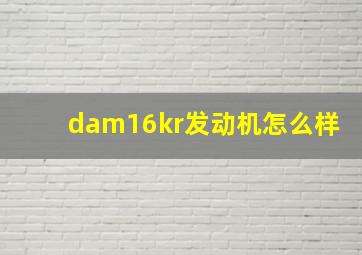 dam16kr发动机怎么样