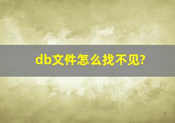 db文件怎么找不见?