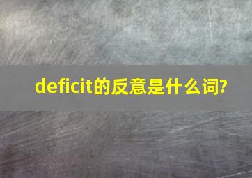 deficit的反意是什么词?