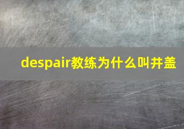 despair教练为什么叫井盖