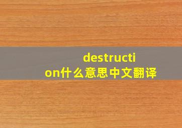 destruction什么意思中文翻译
