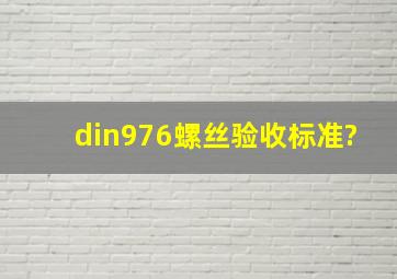 din976螺丝验收标准?