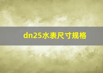 dn25水表尺寸规格(