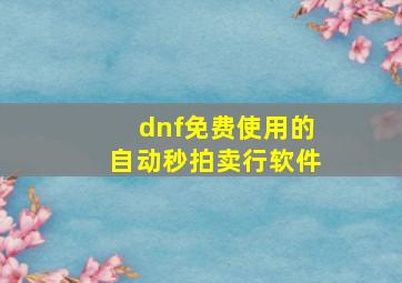 dnf免费使用的自动秒拍卖行软件