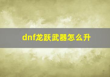 dnf龙跃武器怎么升