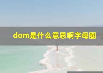 dom是什么意思啊字母圈