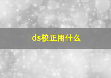 ds校正用什么