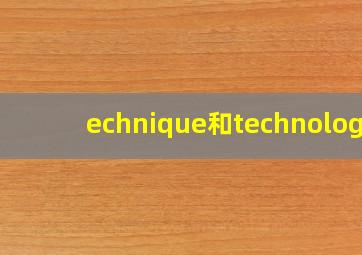 echnique和technology