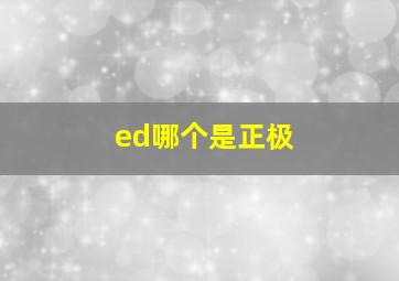 ed哪个是正极