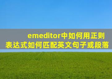 emeditor中如何用正则表达式如何匹配英文句子或段落