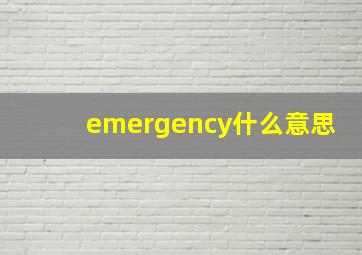 emergency什么意思(