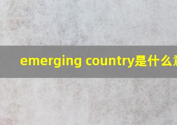 emerging country是什么意思