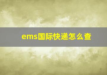 ems国际快递怎么查