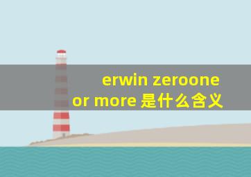 erwin zero,one or more 是什么含义