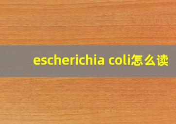 escherichia coli怎么读