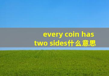 every coin has two sides什么意思