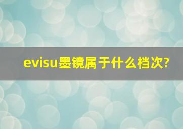 evisu墨镜属于什么档次?