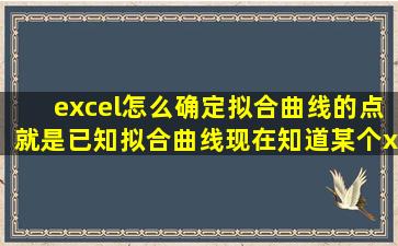 excel怎么确定拟合曲线的点,就是已知拟合曲线,现在知道某个x,想求出y(...