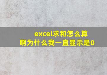 excel求和怎么算啊,为什么我一直显示是0