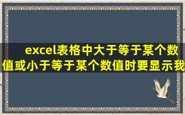 excel表格中大于等于某个数值或小于等于某个数值时,要显示我所要的...