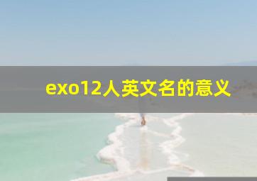 exo12人英文名的意义