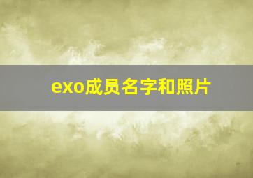 exo成员名字和照片