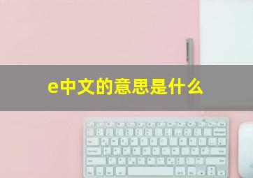 e中文的意思是什么