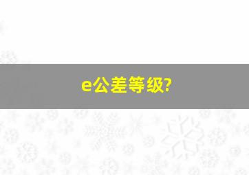 e公差等级?