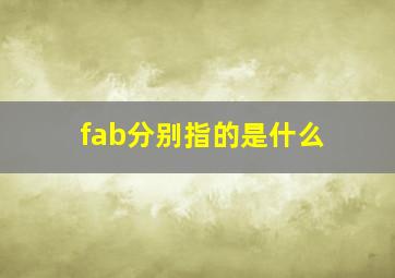 fab分别指的是什么