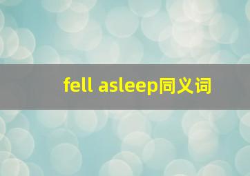 fell asleep同义词