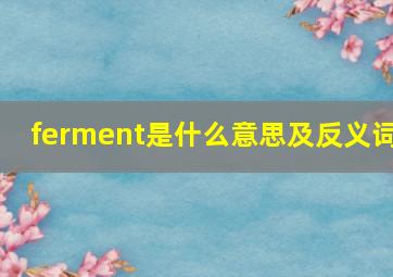 ferment是什么意思及反义词