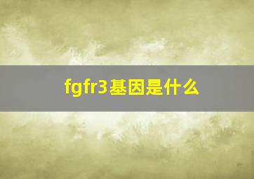 fgfr3基因是什么
