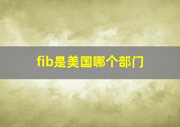 fib是美国哪个部门