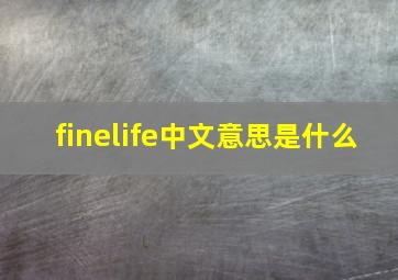 finelife中文意思是什么