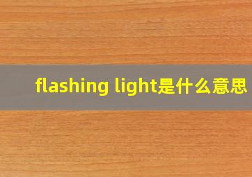 flashing light是什么意思