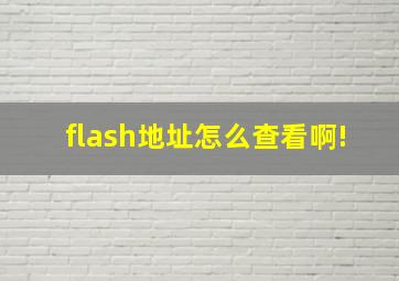 flash地址怎么查看啊!