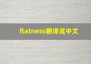 flatness翻译成中文